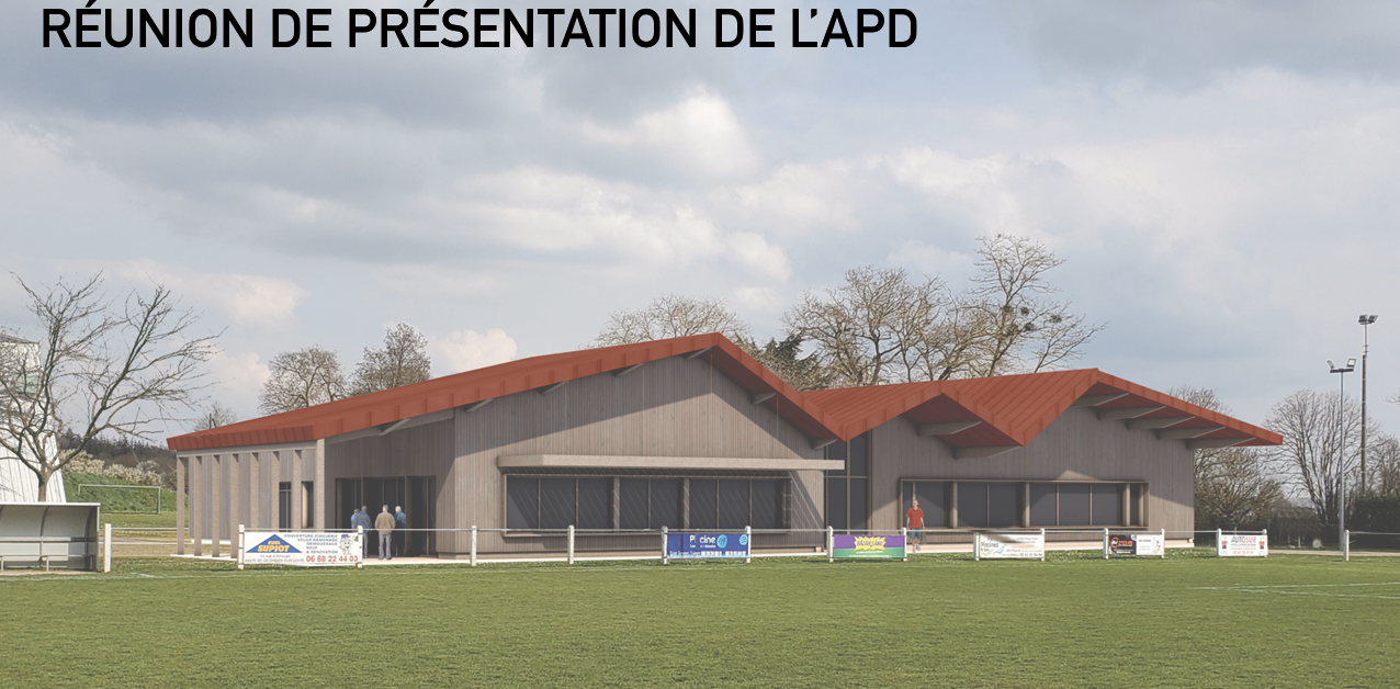 Vue projetée des nouveaux vestiaires et du nouveau bar de l’USSG